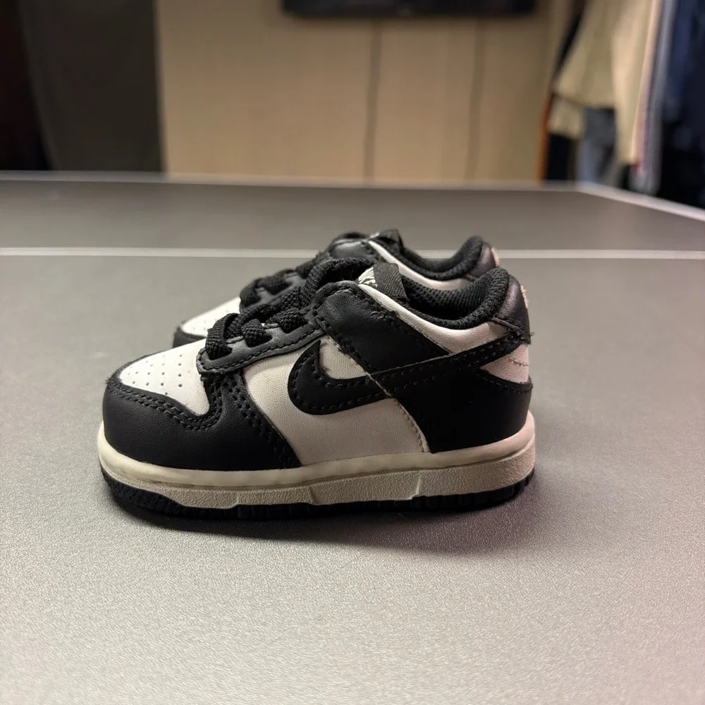 Nike Dunk Low Panda Black White Toddler Sneakers CW1589-100 Size 4C